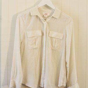 Joe Fresh ✤ SILK Long Sleeve Collar Button Blouse